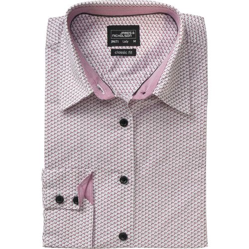 Chemisier Manches Longues - Jn671 - Femme - Blanc - Rouge - Motifs Wings