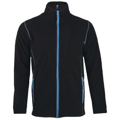 Veste Micropolaire Zippée Homme - 00586 - Noir Et Bleu Aqua