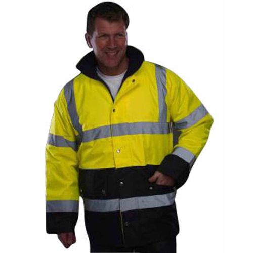 Parka De Sécurité Haute Visibilité Jaune Fluo Et Marine Hvp302