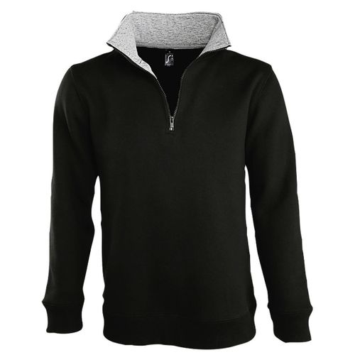 Sweat-Shirt Homme Col Camionneur Zippé - 47300 - Noir