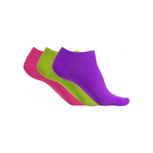 Pack 3 Paires Socquettes Microfibres - Pa033 - Violet - Vert - Rose