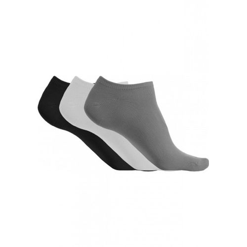 Pack 3 Paires Socquettes Microfibres - Pa033 - Gris - Blanc - Noir
