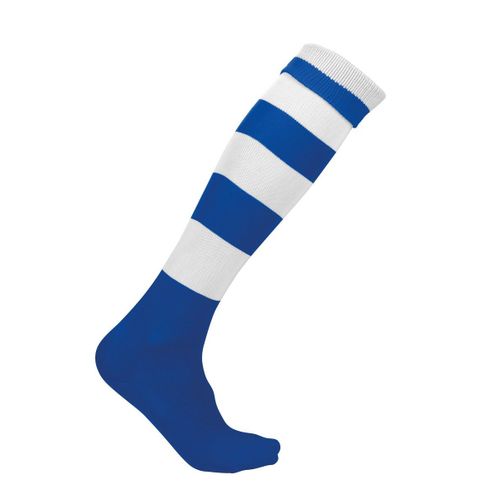 Chaussettes Sport Rayées - Pa021 - Bleu Roi Et Blanc