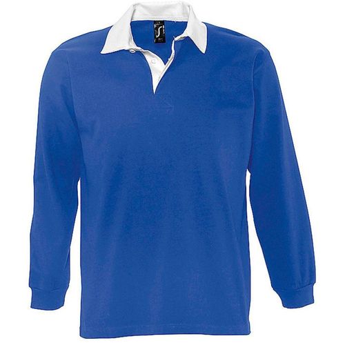 Polo Rugby Manches Longues Homme - 11313 - Bleu Royal