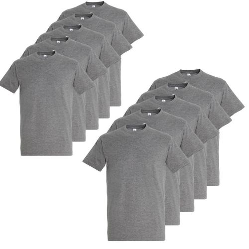 Lot 10 T-Shirts De Travail Manches Courtes - Homme - Gris Chiné