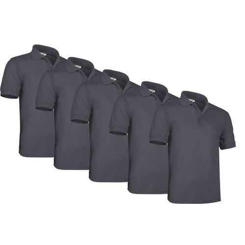 Lot 5 Polos Manches Courtes - Homme - Patrol - Gris Charbon