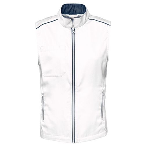 Gilet Sans Manches Daytoday - Femme - Wk6149 - Blanc Et Bleu Marine