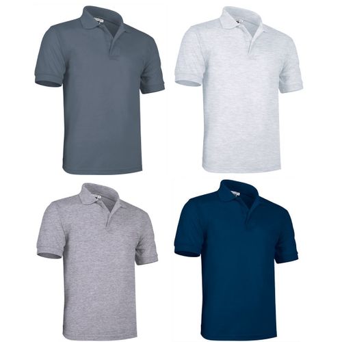 Lot 4 Polos Manches Courtes - Homme - Patrol - Gris Blanc Chiné Et Bleu