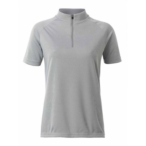 Maillot Cycliste Zippé - Femme - Jn511 - Gris Argent