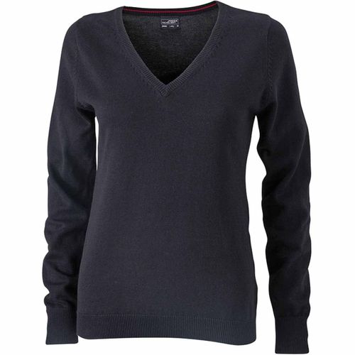 Pull Classique Col V - Femme - Jn658 - Noir