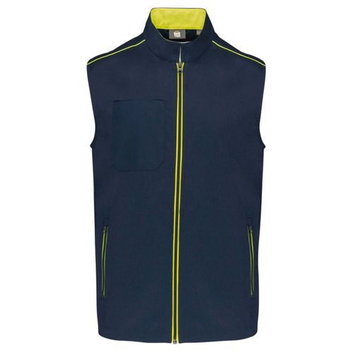 Gilet Sans Manches Daytoday - Homme - Wk6148 - Bleu Marine Et Jaune Fluo