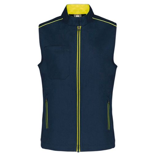 Gilet Sans Manches Daytoday - Femme - Wk6149 - Bleu Marine Et Jaune Fluo