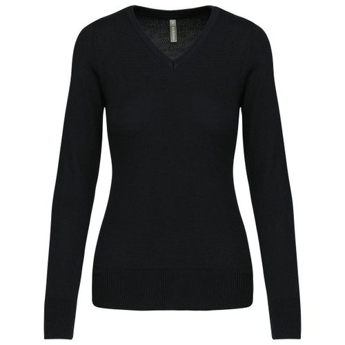 Pull Col V Femme - K966 - Noir
