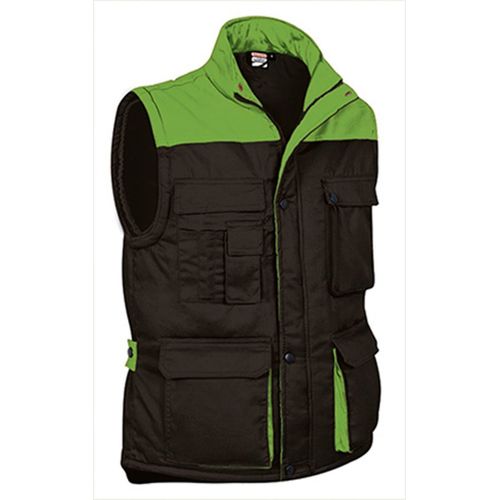 Gilet Doudoune De Travail Sans Manches - Homme - Ref Thunder - Black Vert Pomme