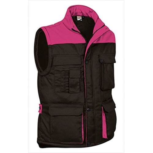 Gilet Doudoune De Travail Sans Manches - Homme - Ref Thunder - Black Rose Magenta