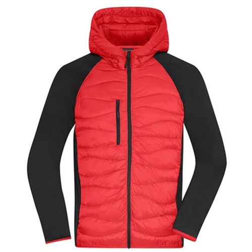 Doudoune Hybride Homme - Jn1330 - Rouge Et Noir