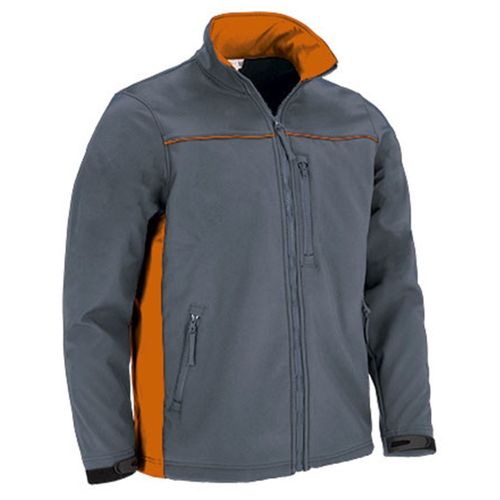 Veste Softshell Bicolore - Homme - Réf Thunder - Gris Ciment Et Orange