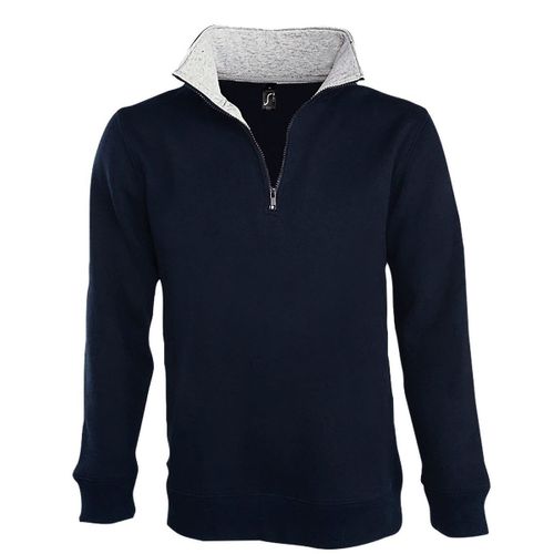 Sweat-Shirt Homme Col Camionneur Zippé - 47300 - Bleu Marine