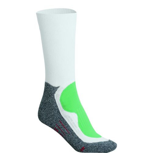 Chaussettes De Sport - Homme Femme - Jn211 - Vert Et Blanc