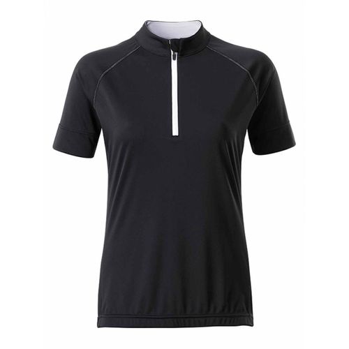 Maillot Cycliste Demi Zip - Femme - Jn513 - Noir