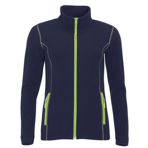 Veste Micropolaire Zippée Homme - 00586 - Bleu Marine Et Vert