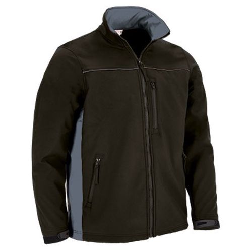 Veste Softshell Bicolore - Homme - Réf Thunder - Noir Et Gris Ciment