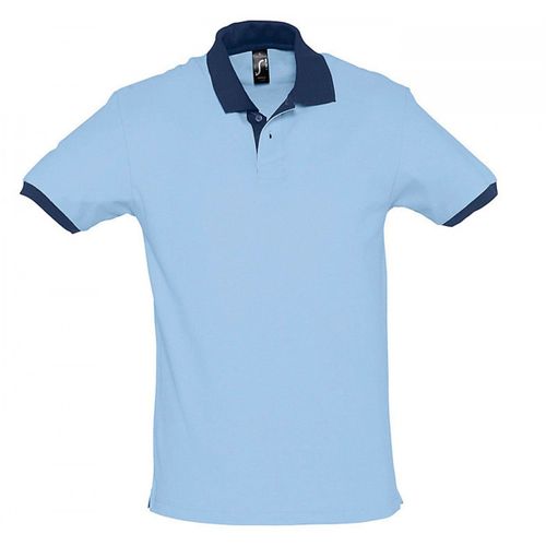 Polo Homme Bicolore - 11369 - Bleu Ciel