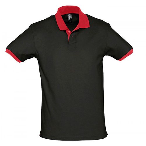 Polo Homme Bicolore - 11369 - Noir Et Rouge