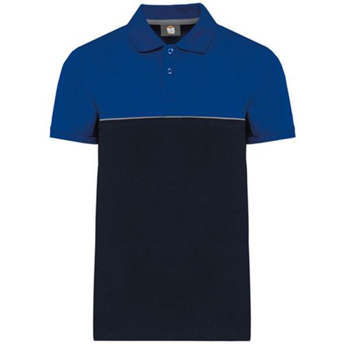 Polo De Travail Bicolore - Unisexe - Wk210 - Bleu Marine Et Bleu Roi