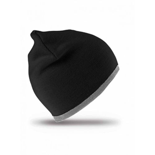 Bonnet Contrasté 2 Couleurs - Réversible - Result Rc046 - Noir - Gris