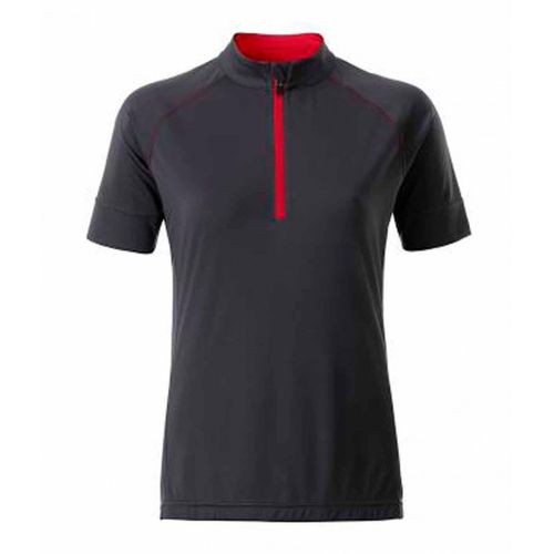 Maillot Cycliste Demi Zip - Femme - Jn513 - Gris Titane