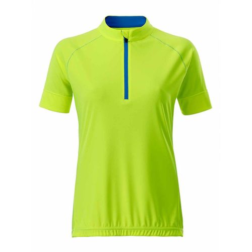 Maillot Cycliste Demi Zip - Femme - Jn513 - Jaune Vif