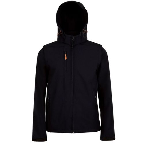 Veste Softshell À Capuche - Manches Amovibles - 01647 - Noir