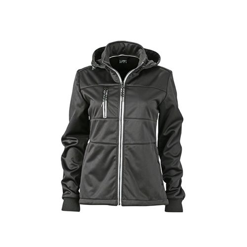 Veste Softshell À Capuche- Femme Jn1077 - Noir - Coupe-Vent Et Imperméable