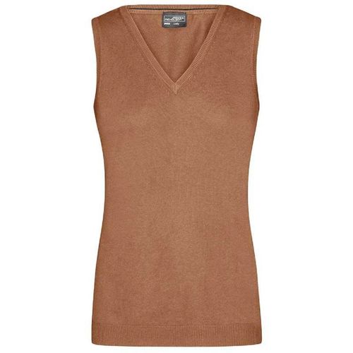 Débardeur Pull Sans Manche Col V - Femme - Jn656 - Beige