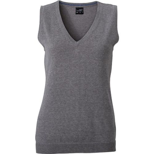 Débardeur Pull Sans Manche Col V - Femme - Jn656 - Gris Chiné