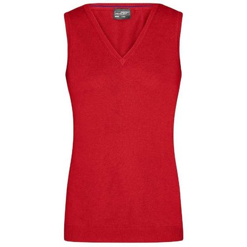 Débardeur Pull Sans Manche Col V - Femme - Jn656 - Rouge