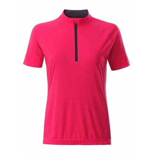 Maillot Cycliste Demi Zip - Femme - Jn513 - Rose Vif