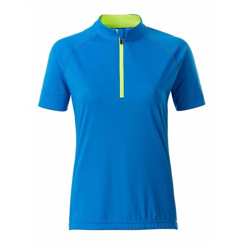 Maillot Cycliste Demi Zip - Femme - Jn513 - Bleu Vif