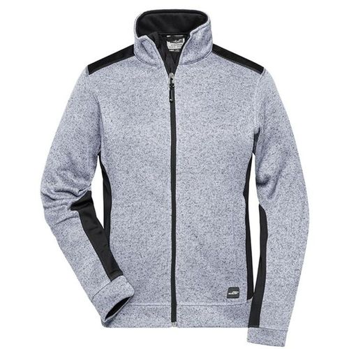 Veste Polaire Tricot De Travail - Femme - Jn861 - Blanc Mélange Carbone