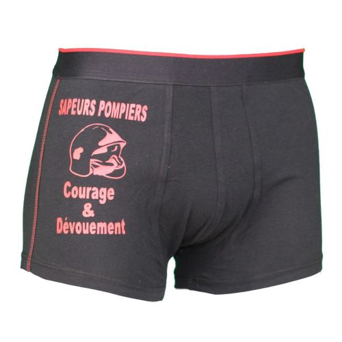 Boxer Sapeurs Pompiers Courage Et Dévouement - Homme - Noir