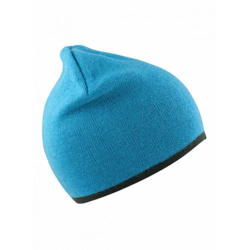Bonnet Contrasté 2 Couleurs - Réversible - Result Rc046 - Bleu Aqua - Gris
