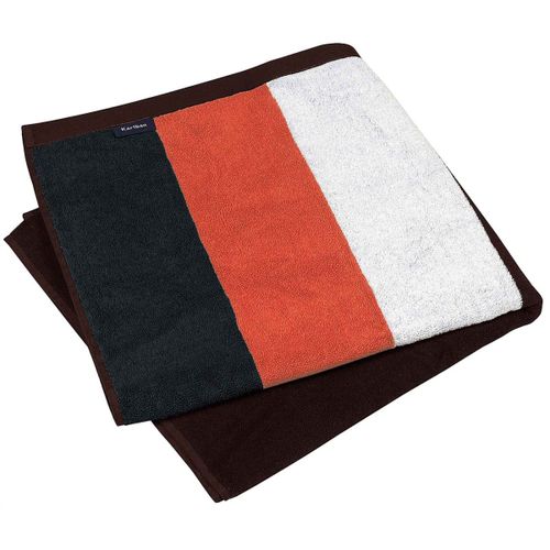 Drap De Plage Coton - K121 - Marron Chocolat Rayé Rayé