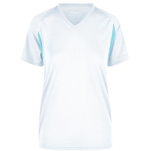 T-Shirt Running Respirant Jn316 - Blanc Et Océan - Femme