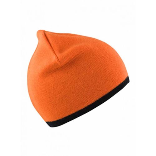 Bonnet Contrasté 2 Couleurs - Réversible - Result Rc046 - Orange - Noir