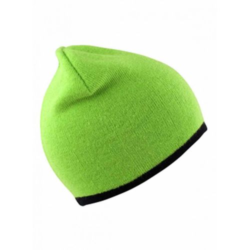 Bonnet Contrasté 2 Couleurs - Réversible - Result Rc046 - Vert Lime - Noir