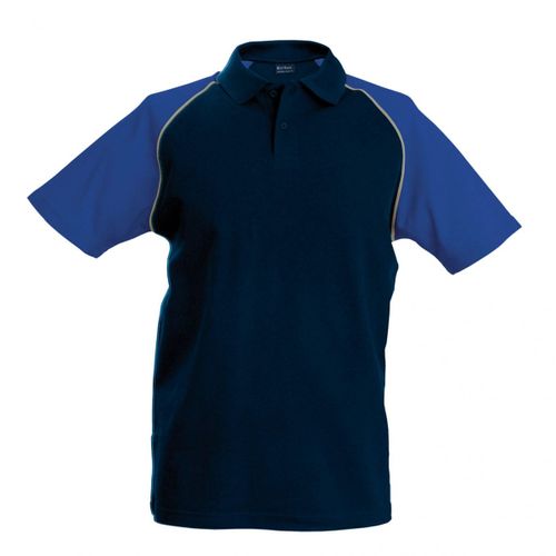 Polo Bicolore Baseball Homme - K226 - Bleu Marine - Royal - Manches Courtes
