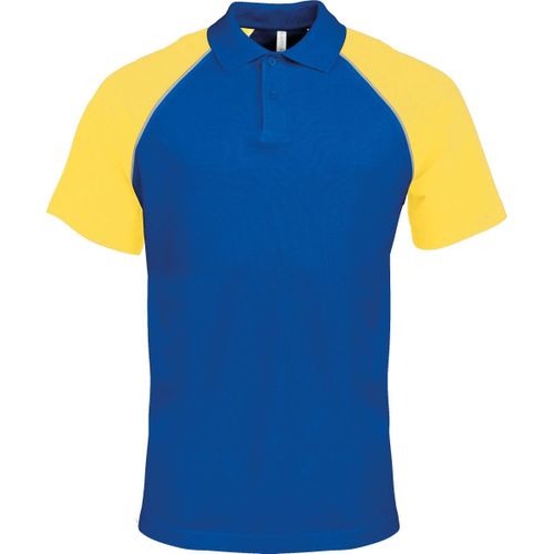 Polo Bicolore Baseball Homme - K226 - Bleu Roi - Jaune - Manches Courtes