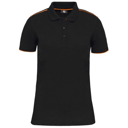 Polo Professionnel Daytoday Pour Femme - Wk271 - Noir Et Orange