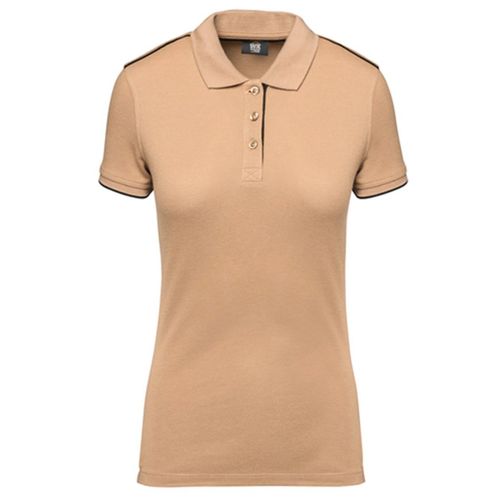 Polo Professionnel Daytoday Pour Femme - Wk271 - Beige Camel Et Noir